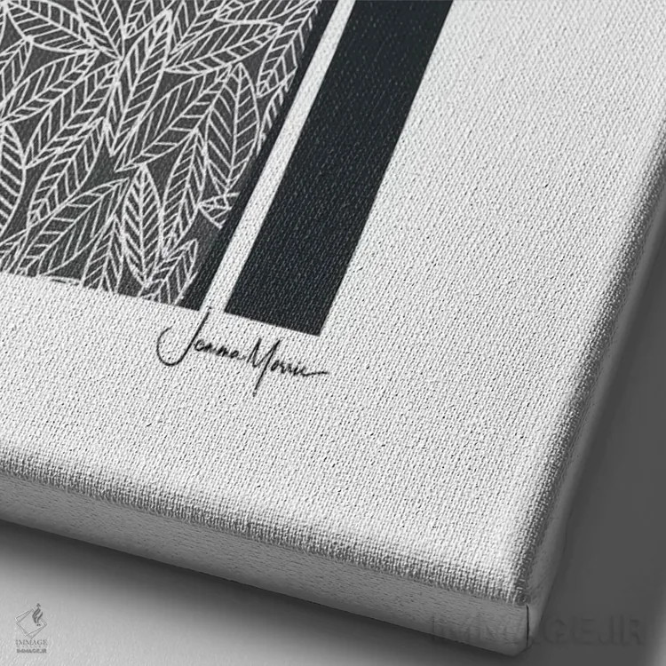 تابلو دکوراتیو زوج آفریقایی-آمریکایی سیاه و سفید اثر لولوآرت استودیو - نمای نزدیک بافت بوم