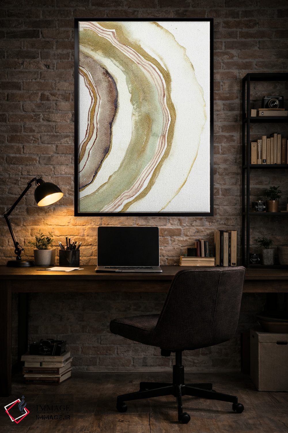 تابلو مینیمال عقیق سفید اثر کریستین لیندستروم - D6B