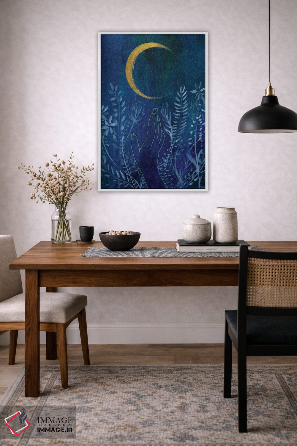 تابلو دکوراتیو ماه گل اثر کریستین لیندستروم - D2W