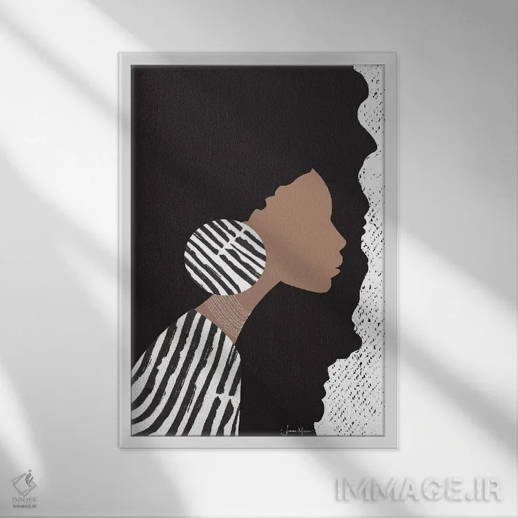 تابلو مینیمال زن اثر لولوآرت استودیو - نمای قابدار سفید