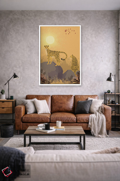 تابلو دکوراتیو یوزپلنگ در سافاری اثر لولوآرت استودیو - D1W