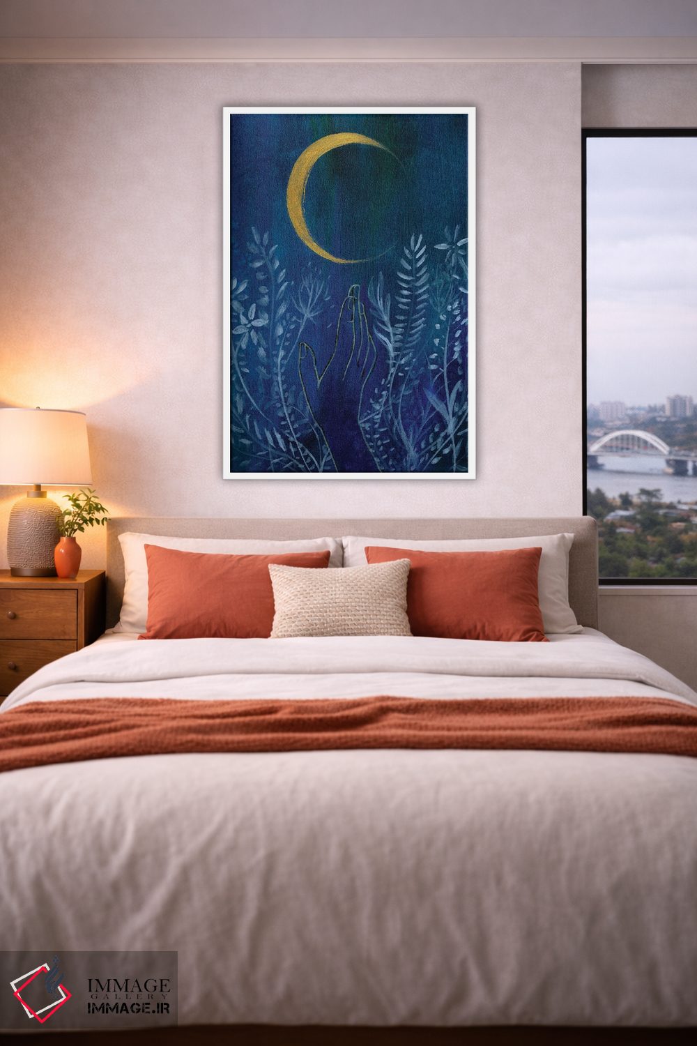 تابلو دکوراتیو ماه گل اثر کریستین لیندستروم - D3W