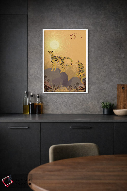 تابلو دکوراتیو یوزپلنگ در سافاری اثر لولوآرت استودیو - D2W