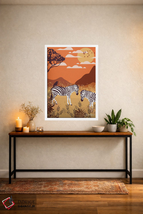 تابلو دکوراتیو گورخر در سافاری اثر لولوآرت استودیو - D2W