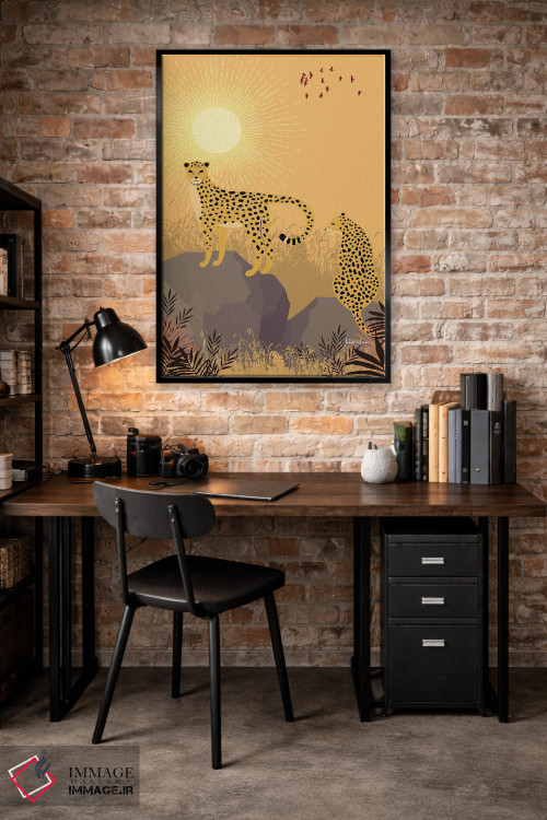 تابلو دکوراتیو یوزپلنگ در سافاری اثر لولوآرت استودیو - D6B