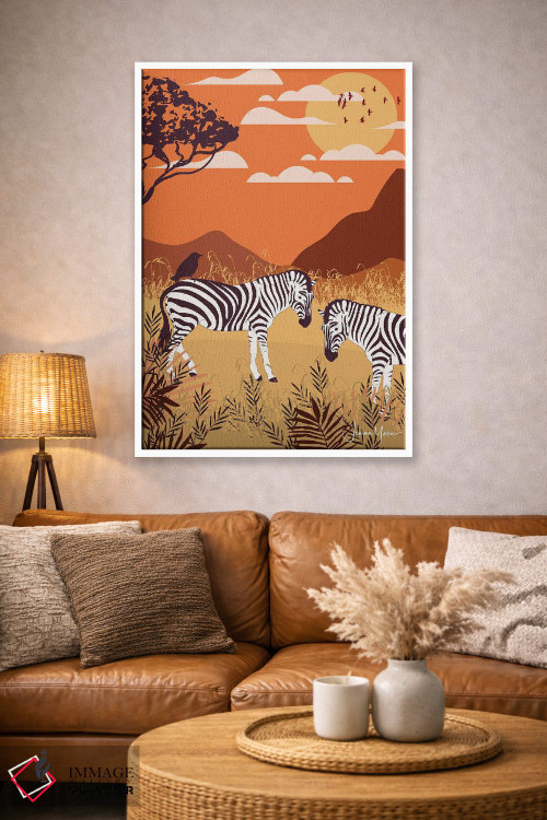 تابلو دکوراتیو گورخر در سافاری اثر لولوآرت استودیو - D3W