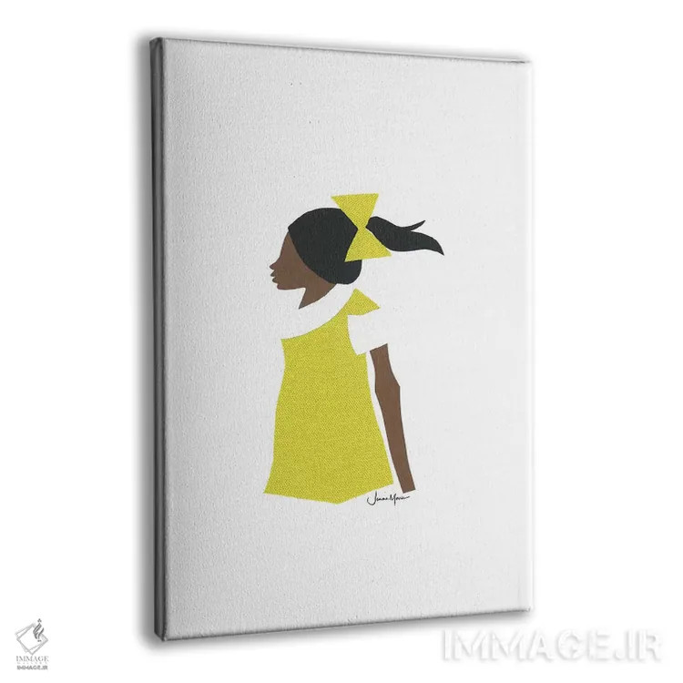 تابلو دکوراتیو دختر دانش آموز آفریقایی-آمریکایی اثر لولوآرت استودیو - نمای پرسپکتیو محصول