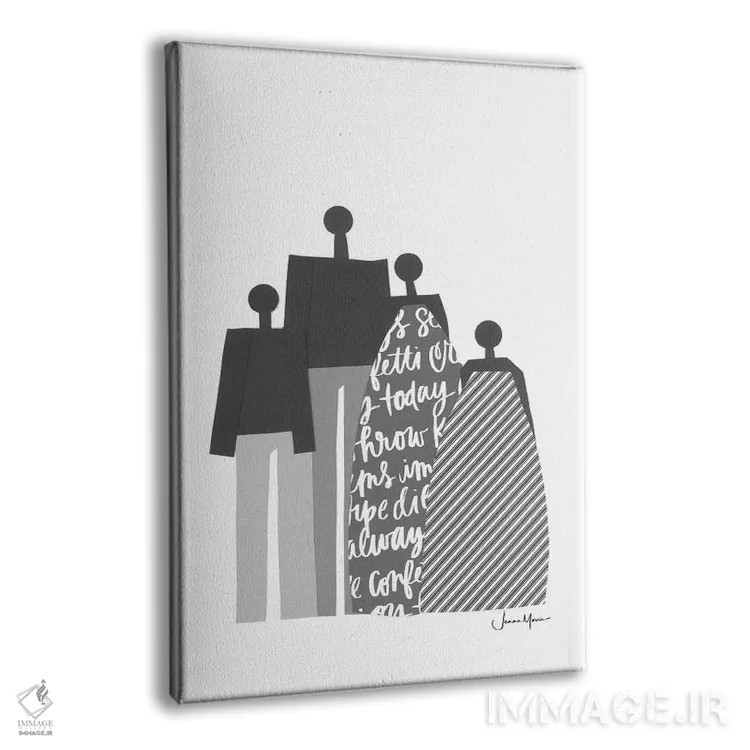 تابلو دکوراتیو پرتره خانواده آفریقایی سیاه و سفید اثر لولوآرت استودیو - نمای پرسپکتیو محصول