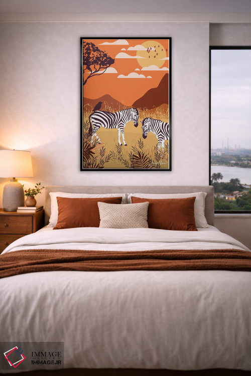 تابلو دکوراتیو گورخر در سافاری اثر لولوآرت استودیو - D4B