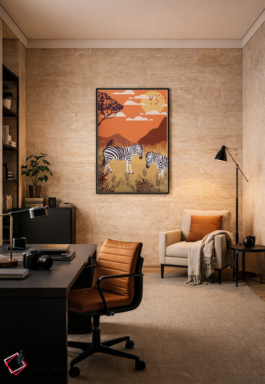 تابلو دکوراتیو گورخر در سافاری اثر لولوآرت استودیو - D6B