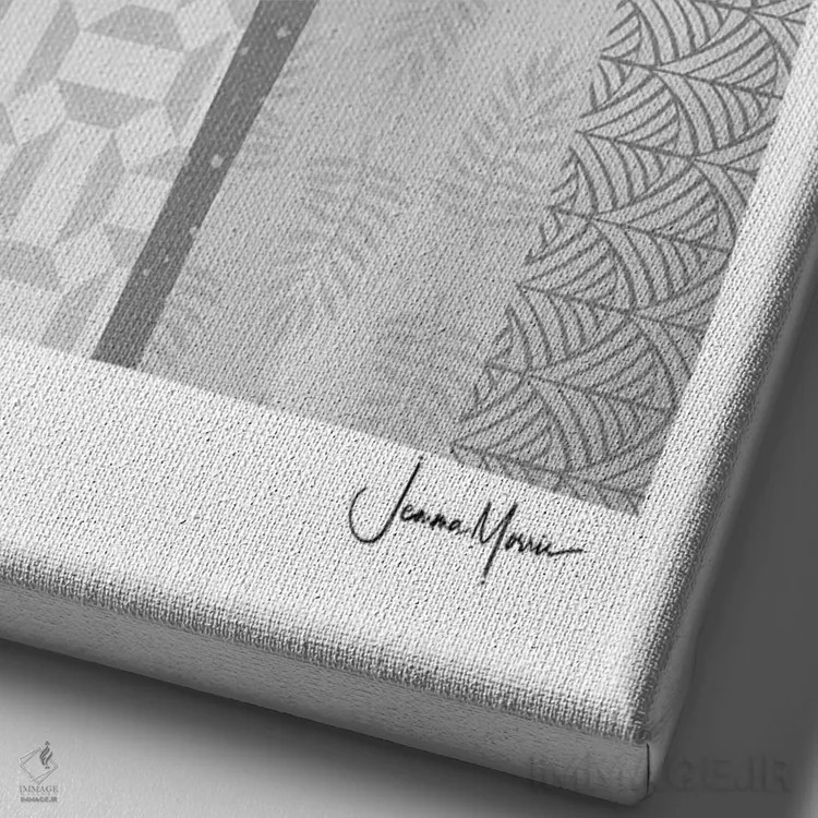 تابلو انتزاعی پنج زن خردمند سیاه و سفید اثر لولوآرت استودیو - نمای نزدیک بافت بوم