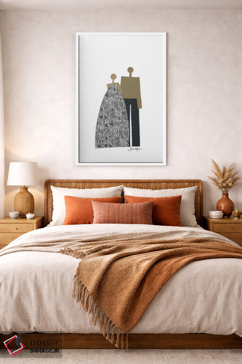 تابلو دکوراتیو زوج آفریقایی-آمریکایی سیاه و سفید اثر لولوآرت استودیو - D3W