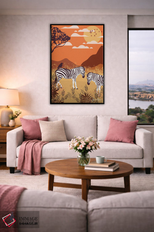 تابلو دکوراتیو گورخر در سافاری اثر لولوآرت استودیو - D5B