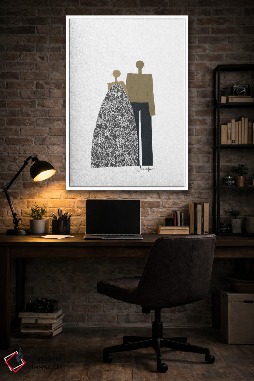 تابلو دکوراتیو زوج آفریقایی-آمریکایی سیاه و سفید اثر لولوآرت استودیو - D4W