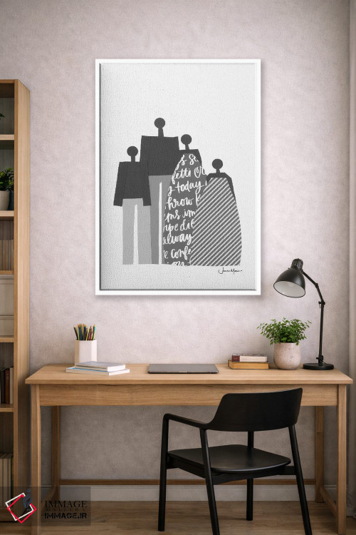 تابلو دکوراتیو پرتره خانواده آفریقایی سیاه و سفید اثر لولوآرت استودیو - D1W