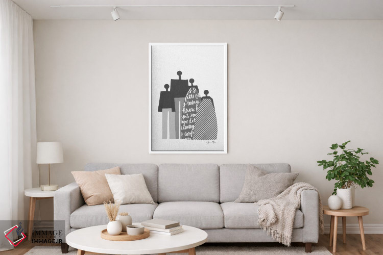 تابلو دکوراتیو پرتره خانواده آفریقایی سیاه و سفید اثر لولوآرت استودیو - D4W