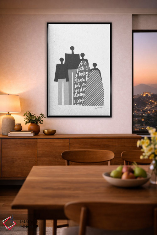 تابلو دکوراتیو پرتره خانواده آفریقایی سیاه و سفید اثر لولوآرت استودیو - D3B