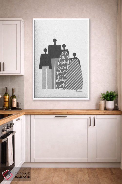 تابلو دکوراتیو پرتره خانواده آفریقایی سیاه و سفید اثر لولوآرت استودیو - D5W