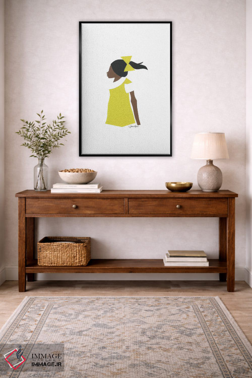 تابلو دکوراتیو دختر دانش آموز آفریقایی-آمریکایی اثر لولوآرت استودیو - D5B