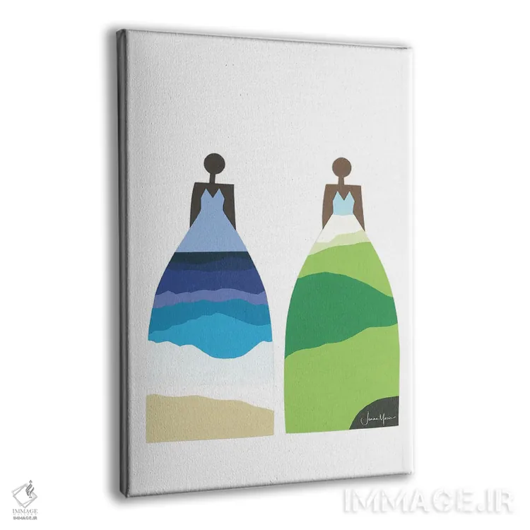 تابلو مدرن ساحل و چمنزار اثر لولوآرت استودیو - نمای پرسپکتیو محصول