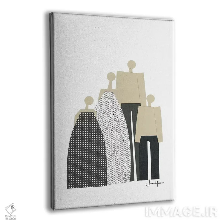 تابلو دکوراتیو پرتره خانواده هسته ای اثر لولوآرت استودیو - نمای پرسپکتیو محصول