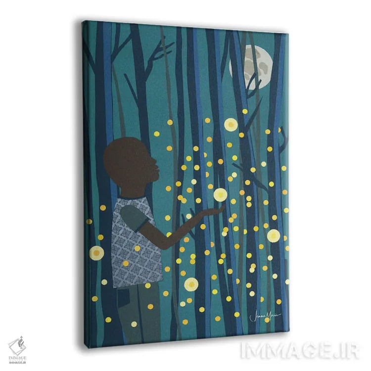 تابلو دکوراتیو کرم های شب تاب اثر لولوآرت استودیو - نمای پرسپکتیو محصول