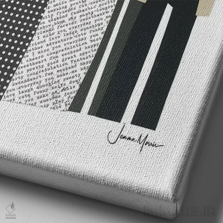 تابلو دکوراتیو پرتره خانواده هسته ای اثر لولوآرت استودیو - نمای نزدیک بافت بوم