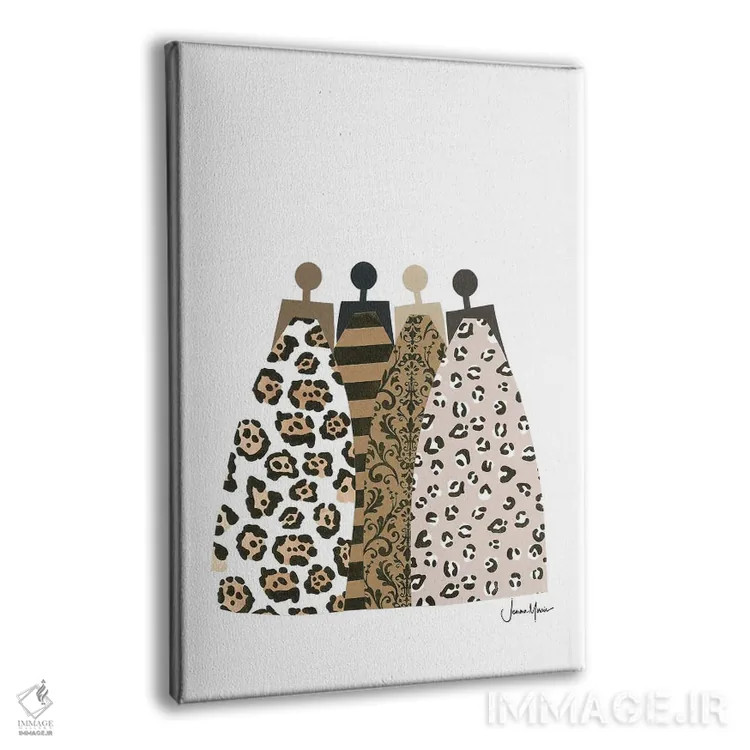 تابلو مدرن چهار دوست مد اثر لولوآرت استودیو - نمای پرسپکتیو محصول