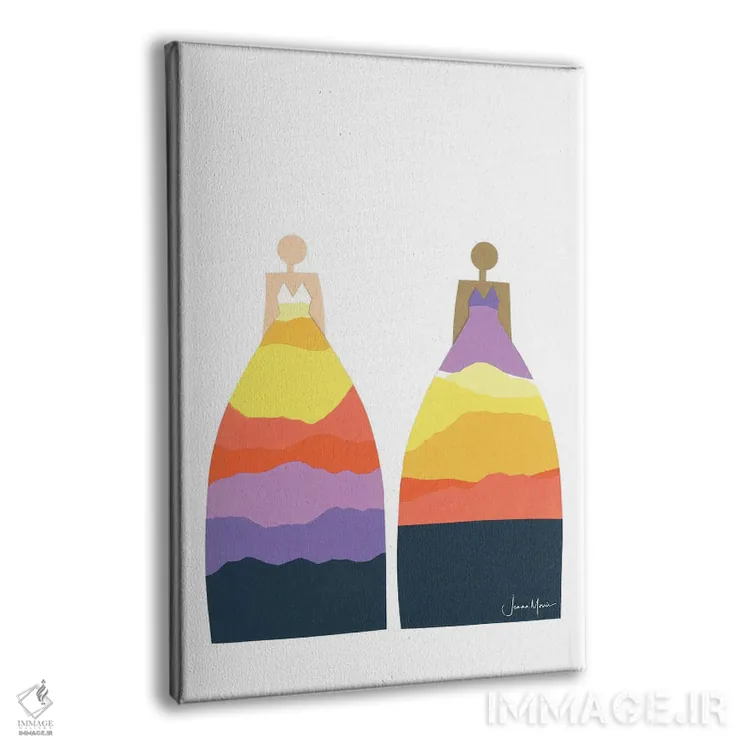 تابلو مدرن طلوع و غروب خورشید اثر لولوآرت استودیو - نمای پرسپکتیو محصول