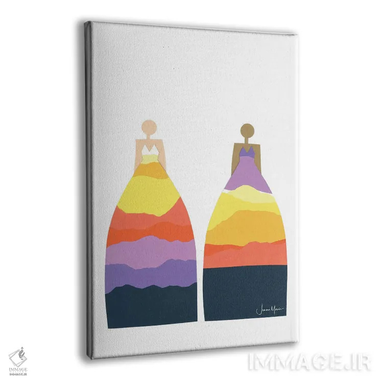 تابلو مدرن طلوع و غروب خورشید اثر لولوآرت استودیو - نمای پرسپکتیو محصول