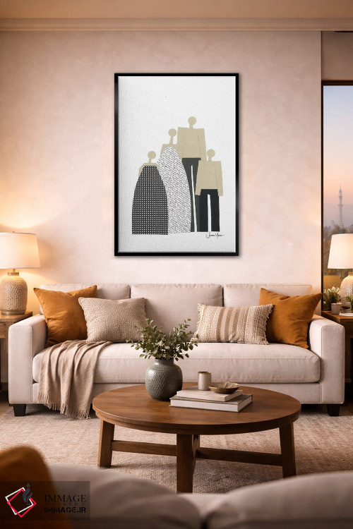 تابلو دکوراتیو پرتره خانواده هسته ای اثر لولوآرت استودیو - D1B