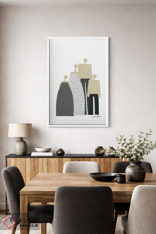 تابلو دکوراتیو پرتره خانواده هسته ای اثر لولوآرت استودیو - D2W