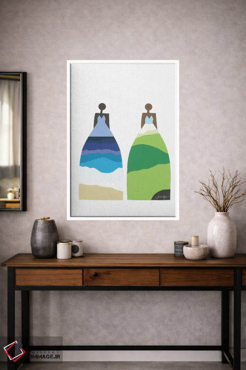 تابلو مدرن ساحل و چمنزار اثر لولوآرت استودیو - D2W