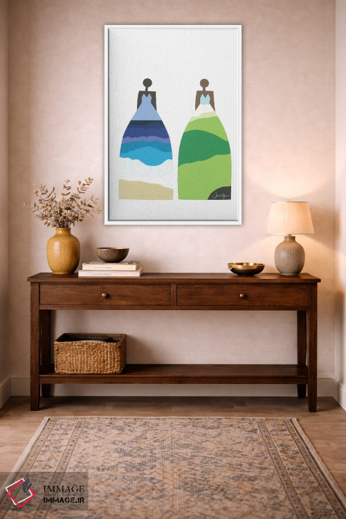 تابلو مدرن ساحل و چمنزار اثر لولوآرت استودیو - D4W