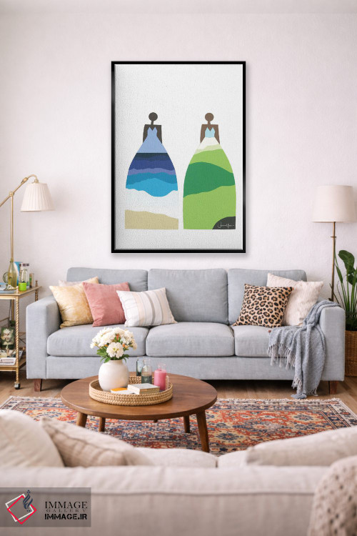 تابلو مدرن ساحل و چمنزار اثر لولوآرت استودیو - D3B