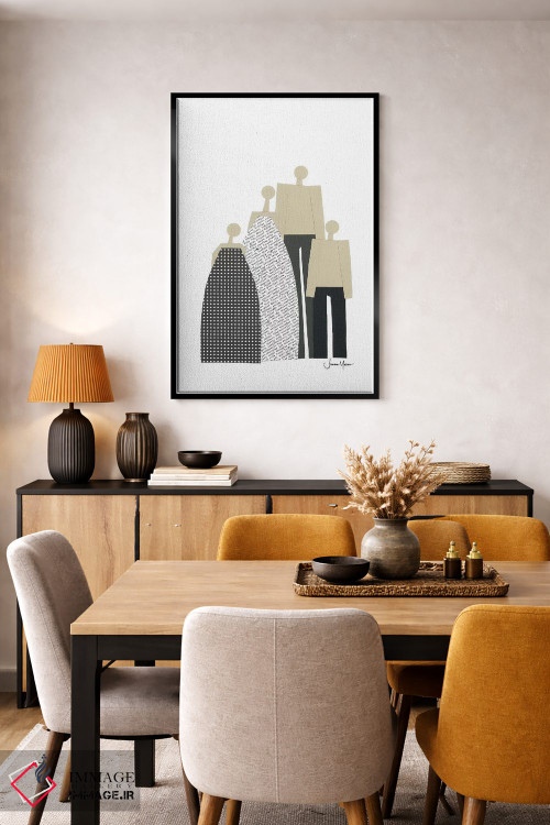 تابلو دکوراتیو پرتره خانواده هسته ای اثر لولوآرت استودیو - D4B