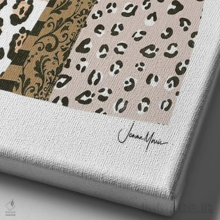 تابلو مدرن چهار دوست مد اثر لولوآرت استودیو - نمای نزدیک بافت بوم