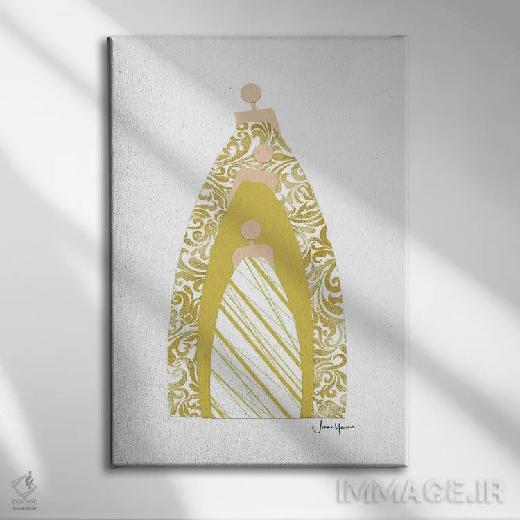 تابلو مدرن فرشته نگهبان اثر لولوآرت استودیو - نمای روبهرو روی دیوار