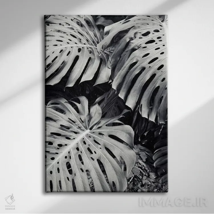 تابلو دکوراتیو مونسترا اثر لوپن گرین - نمای روبهرو روی دیوار