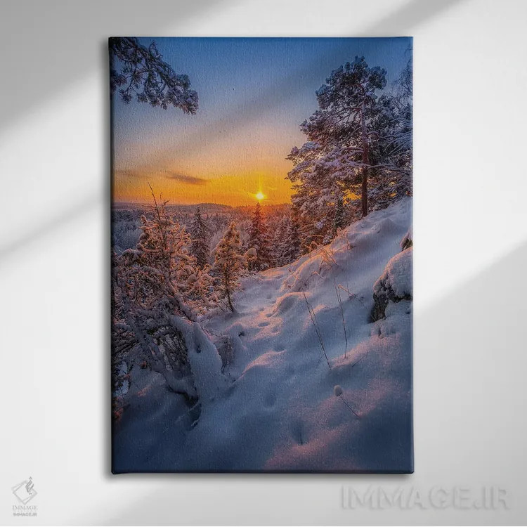 تابلو دکوراتیو ردپا در برف I اثر لاری لوهی - نمای روبهرو روی دیوار