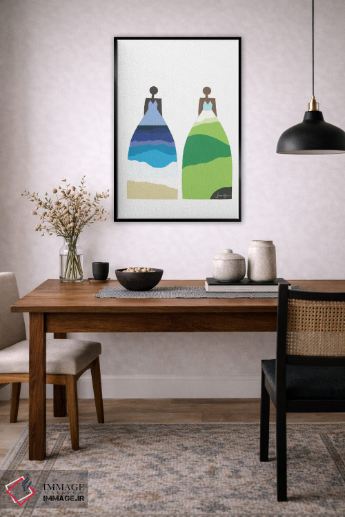 تابلو مدرن ساحل و چمنزار اثر لولوآرت استودیو - D5B