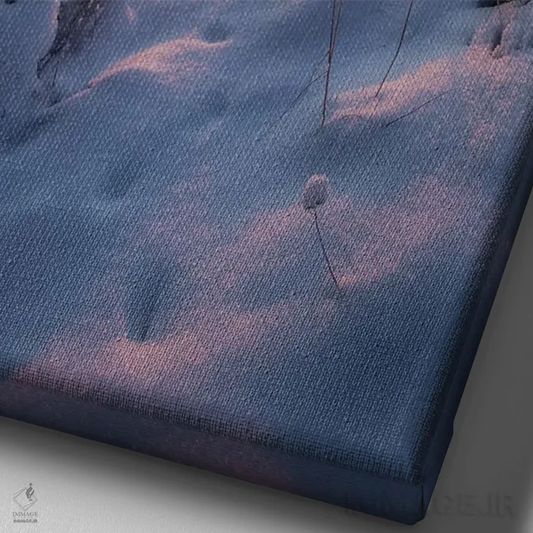 تابلو دکوراتیو ردپا در برف I اثر لاری لوهی - نمای نزدیک بافت بوم