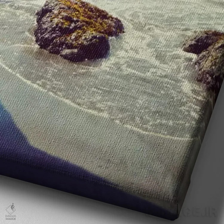 تابلو دکوراتیو انتهای ساحل اثر لوپن گرین - نمای نزدیک بافت بوم