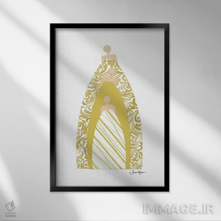 تابلو مدرن فرشته نگهبان اثر لولوآرت استودیو - نمای قابدار مشکی