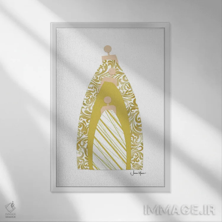 تابلو مدرن فرشته نگهبان اثر لولوآرت استودیو - نمای قابدار سفید