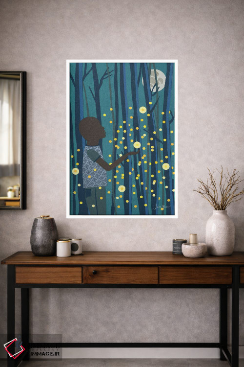 تابلو دکوراتیو کرم های شب تاب اثر لولوآرت استودیو - D1W