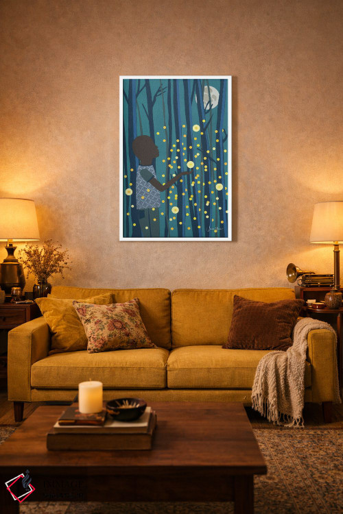 تابلو دکوراتیو کرم های شب تاب اثر لولوآرت استودیو - D3W