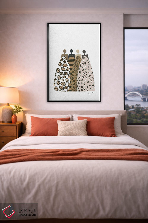 تابلو مدرن چهار دوست مد اثر لولوآرت استودیو - D3B