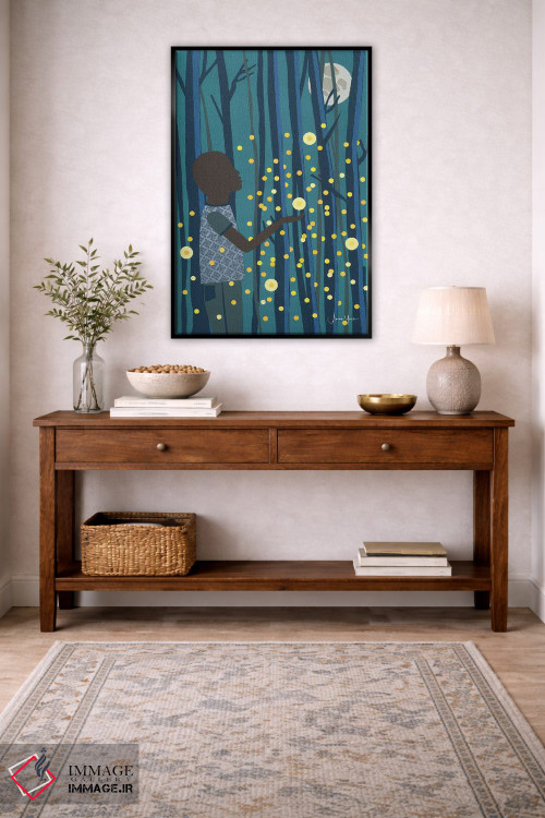 تابلو دکوراتیو کرم های شب تاب اثر لولوآرت استودیو - D6B