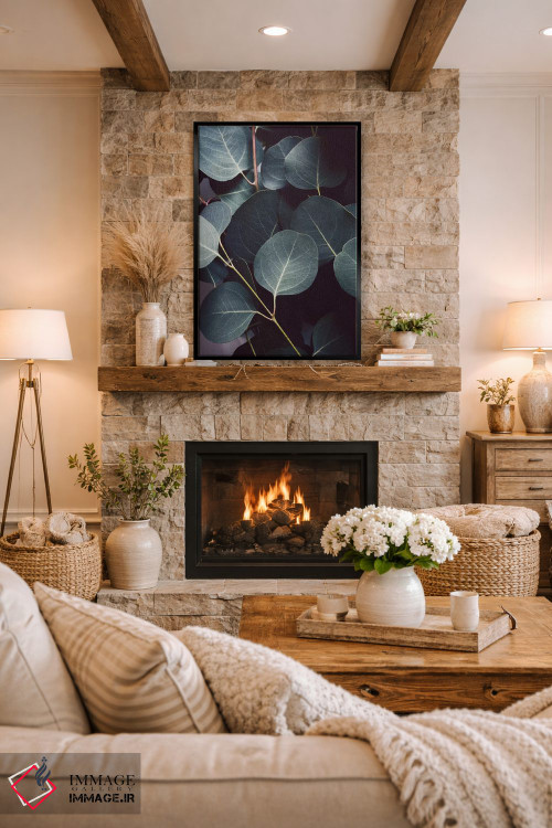 تابلو دکوراتیو برگ های اکالیپتوس اثر لوپن گرین - D1B